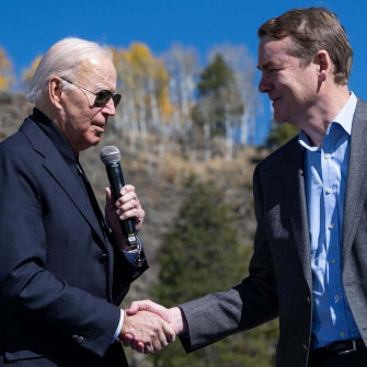 Senator Michael Bennet Shaking Hands With Joe Biden