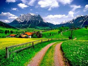 Beautiful Mountain Village Wallpaper