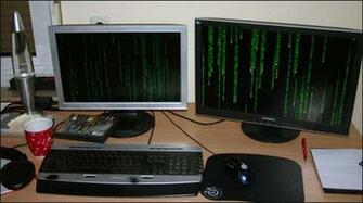 Support Dual Monitors Here S A Matrix Monitor Screensaver