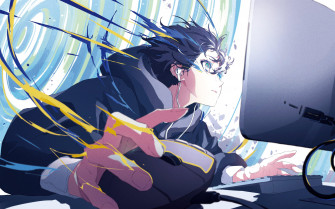 HD Desktop Wallpaper Anime Computer Boy Blue Eyes Hair