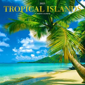 Browntrout Tropical Islands Monthly Square Calendar Wall Mount