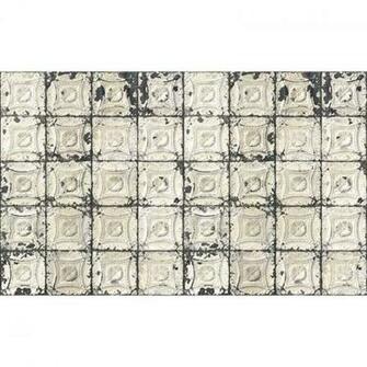 Aged White Pressed Tin Wallpaper