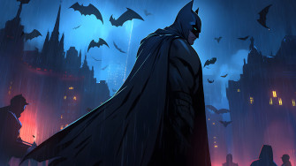 Batman Bats In Night City Desktop Wallpaper 4k