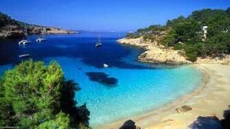 Wallpaper Beautiful Sea Harbor With Yachts And Sandy Beach