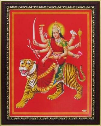 Goddess Amba Ambaji Maa Sheravali Poster Paper Print Art
