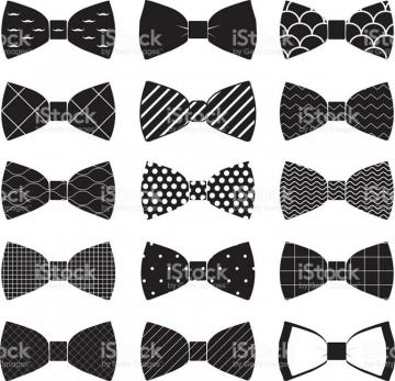 Set Of Bow Tie In Vector On White Background Stock