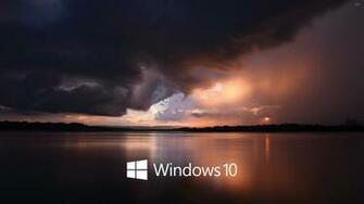Windows White Text Logo Over The Stormy Sea Wallpaper Computer