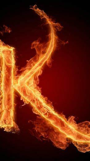 Burning Letter K Wallpaper iPhone