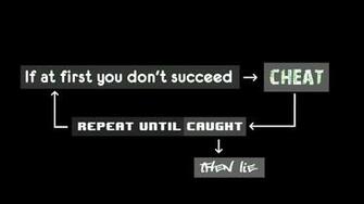 Succeed Cheat Lie Black Humor Wallpaper