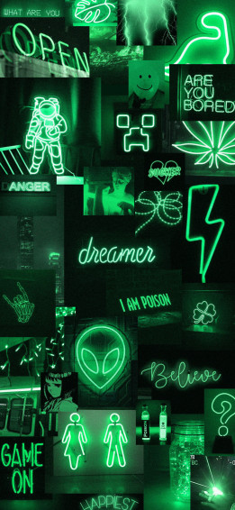 Green Neon Aesthetic Wallpaper Phone iPhone