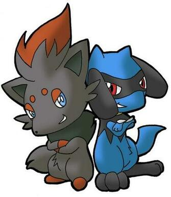 Zorua And Riolu By Methuselah Alchemist