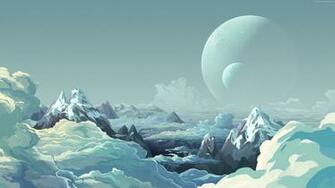 Mountains Clouds Planets Snow Wallpaper And Stock