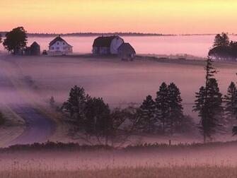 Wallpaper Canada Fog Morning Clyde River Prince Edward Island