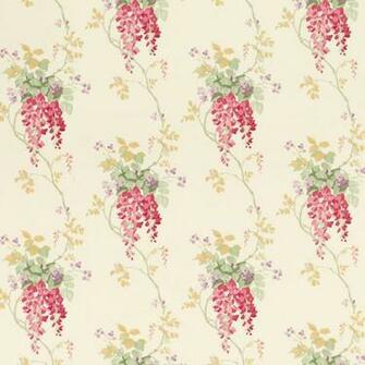Laura Ashley Wisteria Cranberry Wallpaper