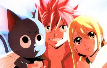 Wallpaper Cat Girl Guy Fairy Tail Natsu Lucy Happy