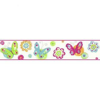 Butterfly Wallpaper Border Grasscloth