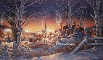 Nightonthetownterryredlin Jpg Christmas Wallpaper