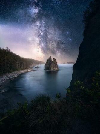 Rialto Beach Olympic National Park Under The Milky Way