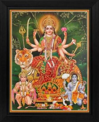 Goddess Ambaji Amba Ambe Mata Poster Paper Print Art
