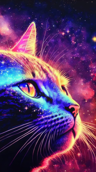 Cat Colorful Background Art Wallpaper 4k HD Pc 5310i