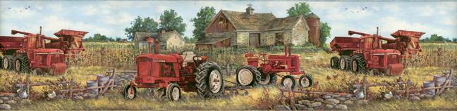 Tractors Combine Wallpaper Border