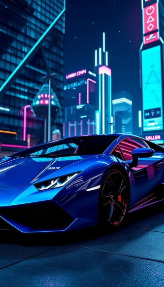 Neon Blue Lamborghini Wallpaper