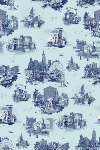 New York Toile Wallpaper