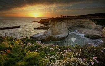 Ocean Coast Sunset California Wallpaper