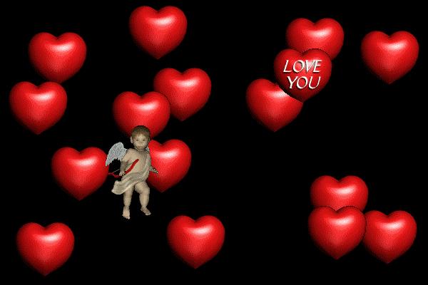 Around The Screen Shooting Arrows That Explode Into Animated 3d Hearts