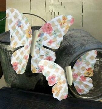 Upcycled Wallpaper Butterfly Magnets Mod Podge Rocks