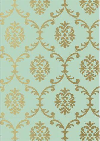 Mint And Gold Bastille Metallic Wallpaper