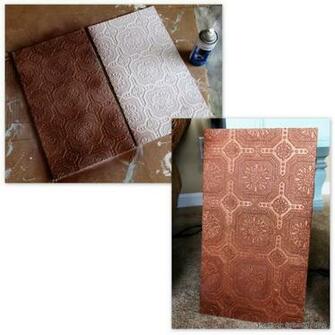 And Home Decor Faux Hammered Copper Tutorial Wallpaper Painted