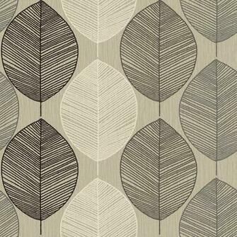 Opera Retro Leaf Pattern Leaves Motif Designer Wallpaper