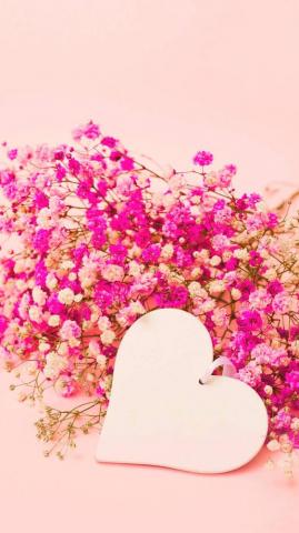 Love Heart Flowers Pink iPhone Pro Max Wallpaper Traxzee