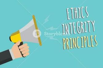 Text Sign Showing Ethics Integrity Principles Conceptual Photo