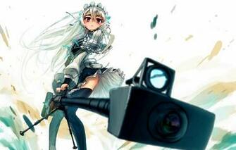 Wallpaper Look Girl Weapons Sight Sniper Rifle Clips Chaika