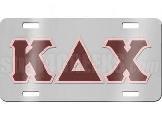 Delta Chi License Plate Description Chrome Mirrored Kappa