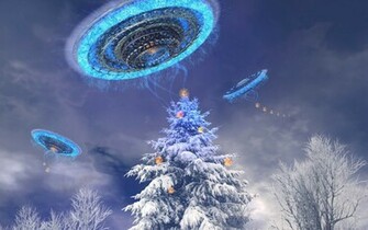 S1600 HD 3d Ufo Achtergrond In De Winter Wallpaper Jpg