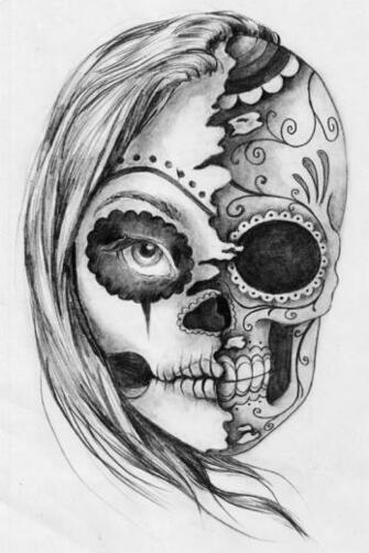 Pin Up Girl Tattoo Stencil