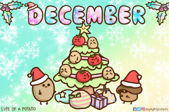 The Cutest Christmas Tree Calendar Wallpaper