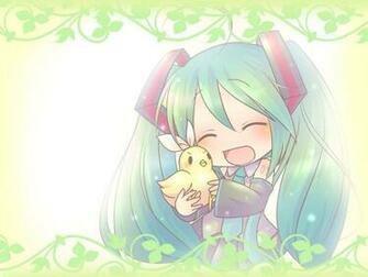 Anime Wallpaper Vocaloid Hatsune Miku Chibi Girl Chick