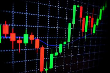 Stock Market Green And Red Graph With Black Background
