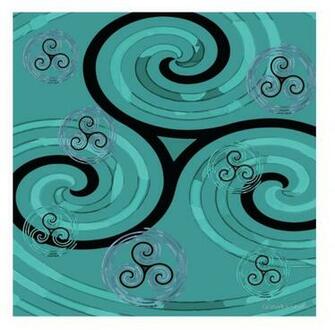 Grimalkin Studio On Modern Celtic Triple Spiral Teal And
