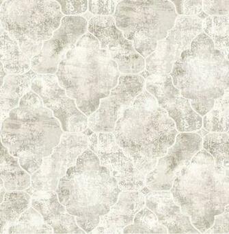 Palazzo Light Grey Quatrefoil Geometric Wallpaper Boulevard