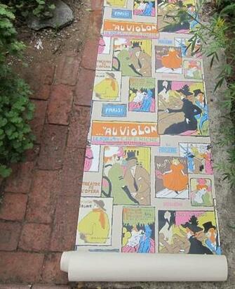Vintage Art Nouveau Paris Moulin Rouge Poster Wallpaper Roll Toulouse