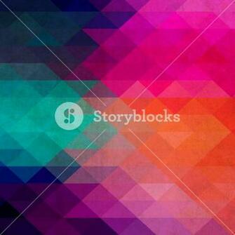 Retro Pattern Of Geometric Shapes Colorful Mosaic Backdrop