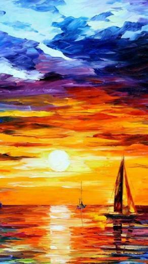 Dusk Painting iPhone Wallpaper Top