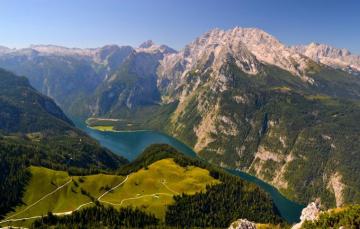 Wallpaper Mountains Lake Germany Bayern Alps Panorama
