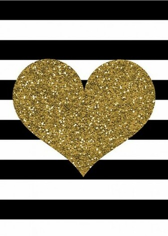Gold Glitter Heart Print Black And White Stripes Valentine S Day