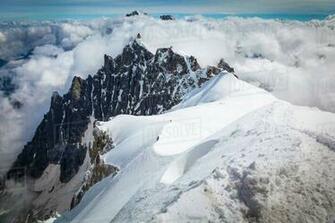Mountain Climbers Departing Aiguille Du Midi Plan